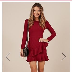 Showpo Can’t See You Dress in wine